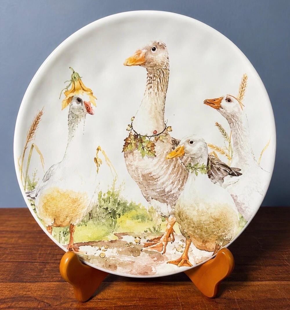 Whimsical Geese Plate | Pier 1 Cottagecore Farmhouse Kitchen Decor